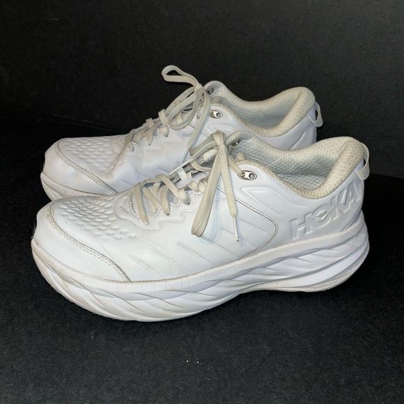 HOKA Bondi SR White Leather Size 11.5 - Picture 1 of 8